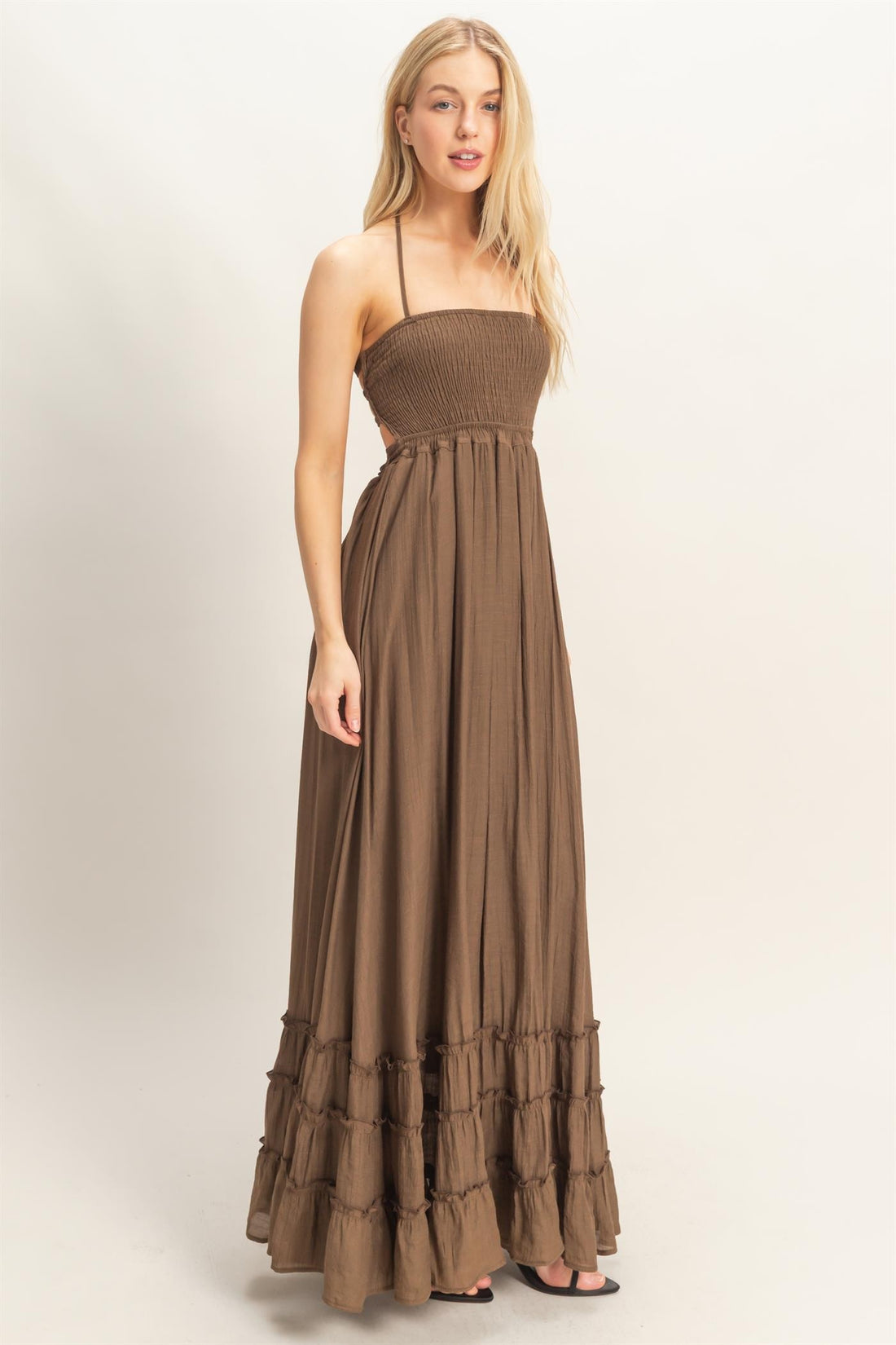 Smocked Halter Maxi