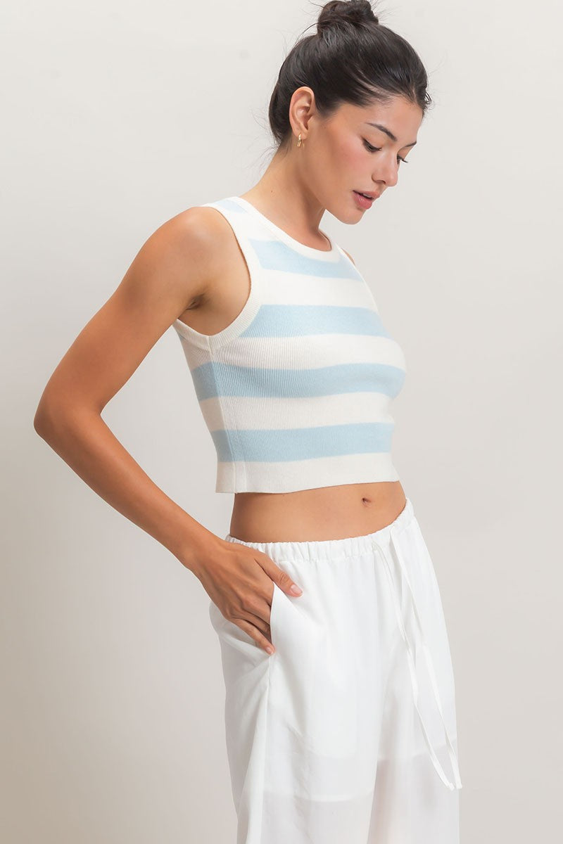 Striped Knit Crop Top