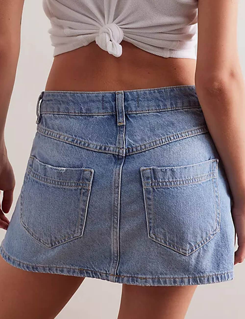 Asymmetrical Mini Denim Skirt