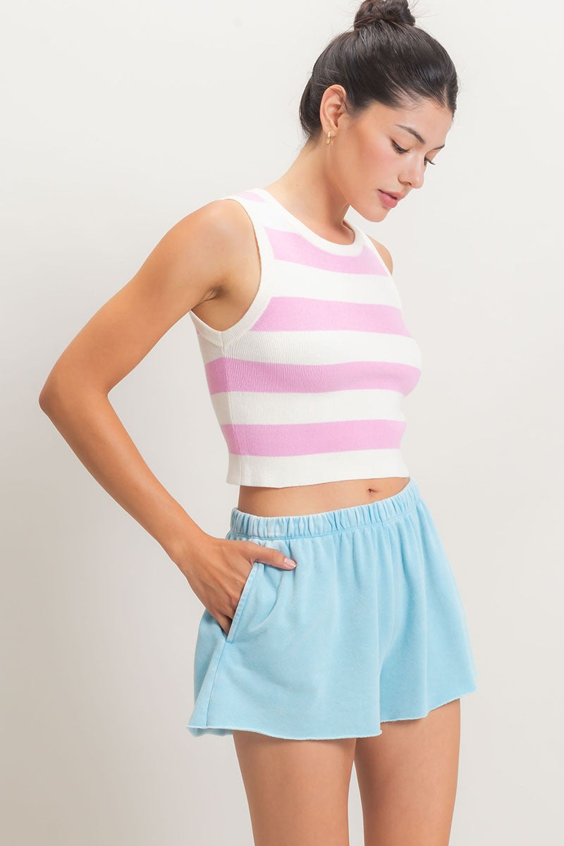 Striped Knit Crop Top