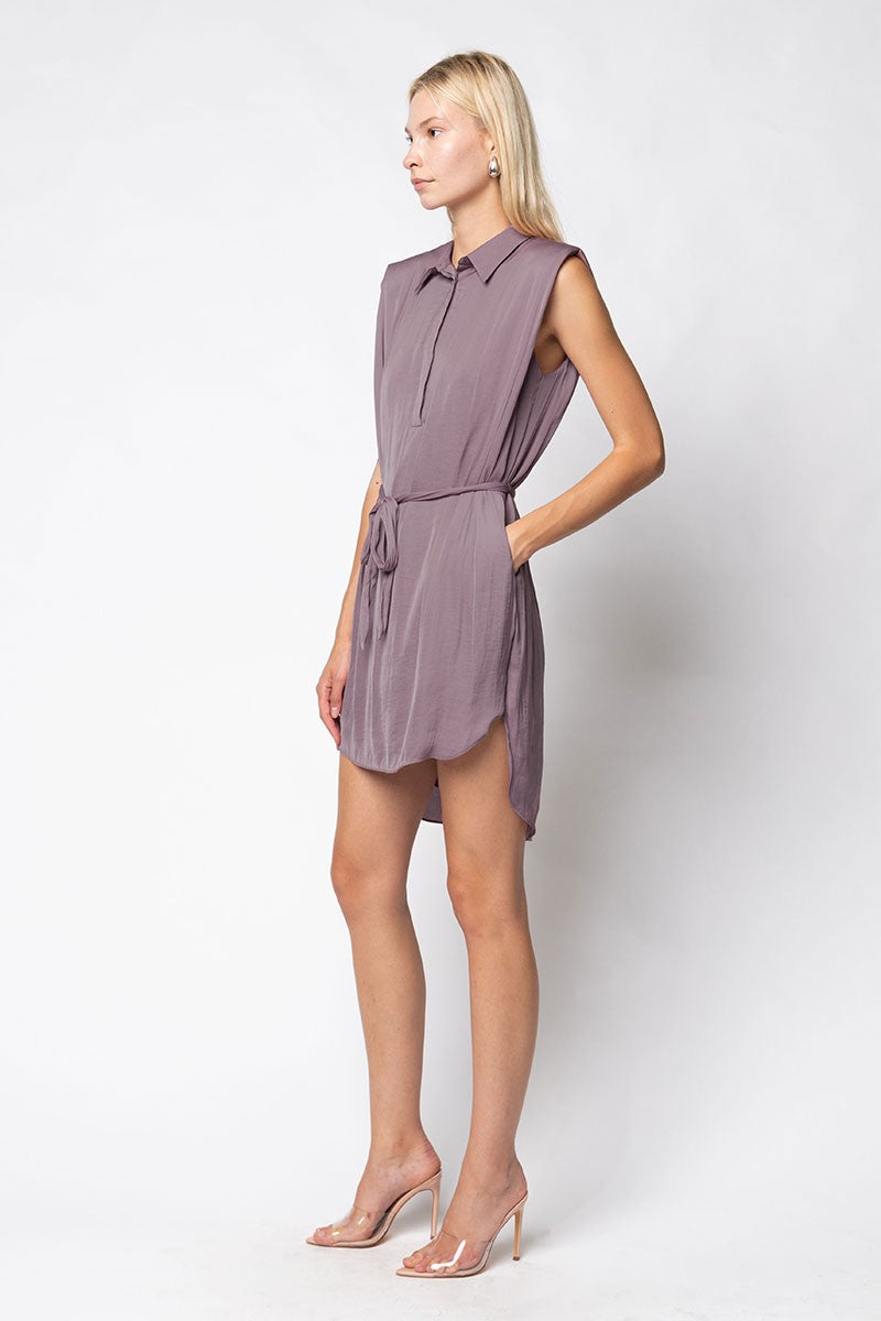 Collared Mini Shirt Dress