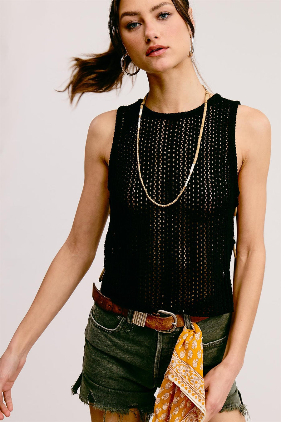 Side Ring Crochet Tank