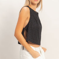 Sleeveless Eyelet Top