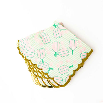 Pickleball Stripe Beverage Napkins