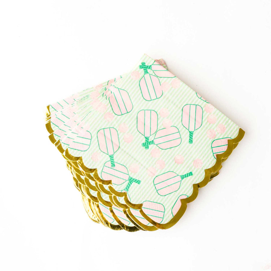 Pickleball Stripe Beverage Napkins