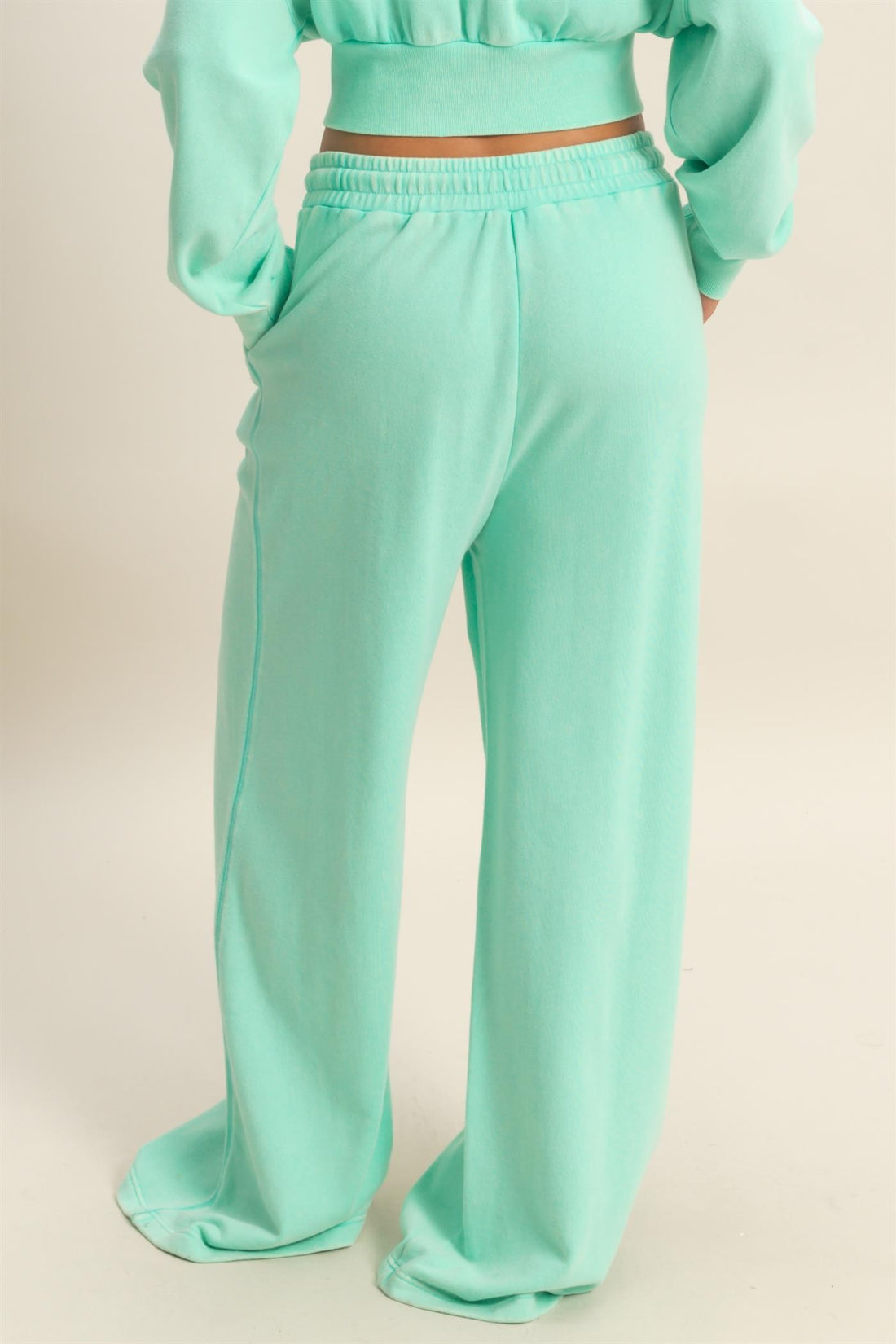 Acid Wash Wide-Leg Pants
