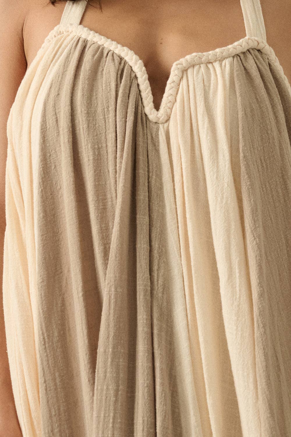 Colorblock Cotton Gauze Maxi