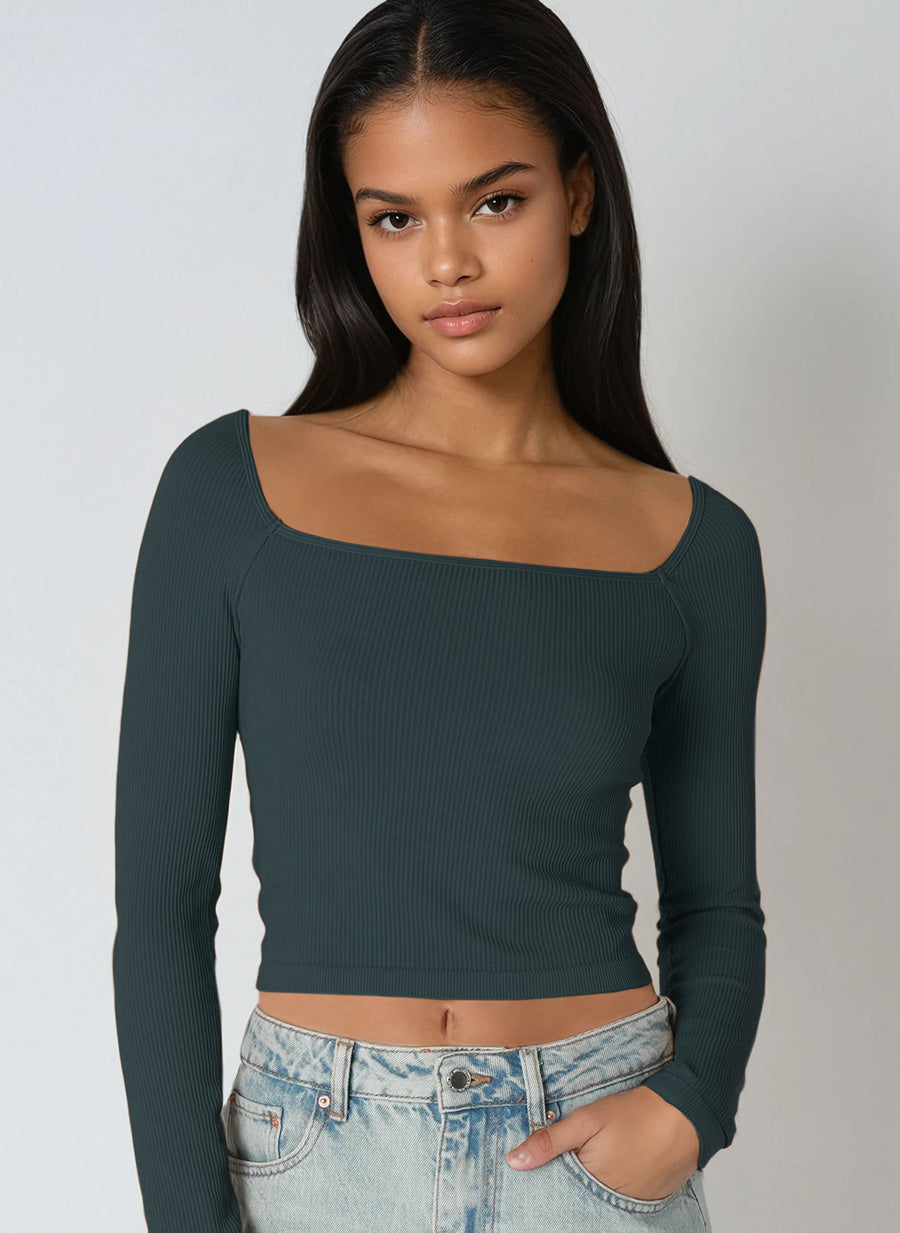 Long Sleeve Square Neck