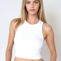 Ribbed High Neck Crop