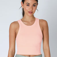 Ribbed High Neck Crop