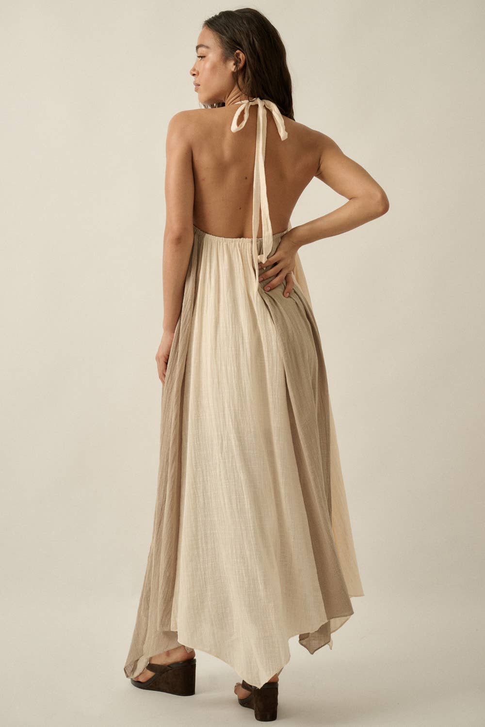 Colorblock Cotton Gauze Maxi