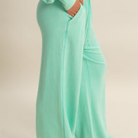 Acid Wash Wide-Leg Pants