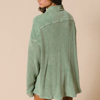 Mineral Washed Waffle Shacket