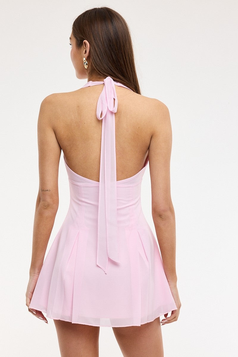 Elle Halter Neck Mini Dress
