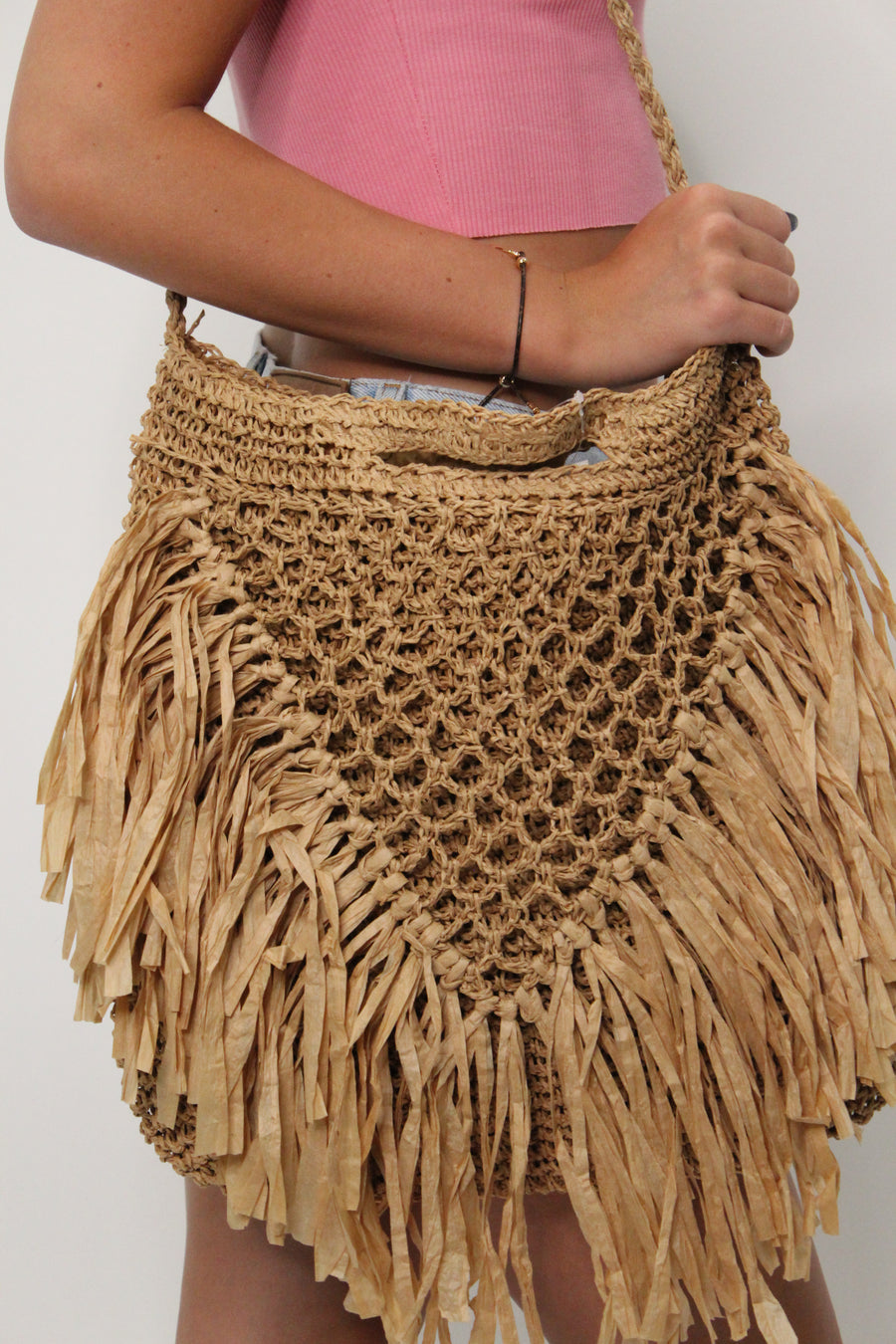 Straw Tassel Bag