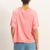 Oversized V-Neck Short Sleeve Top