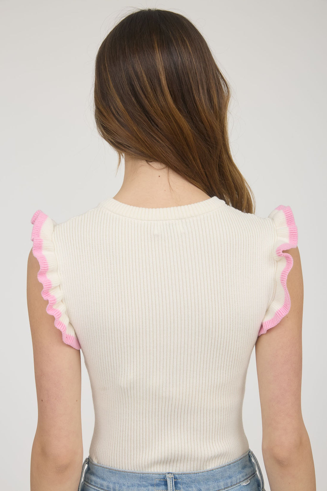 Knit Ruffle Sleeve Top