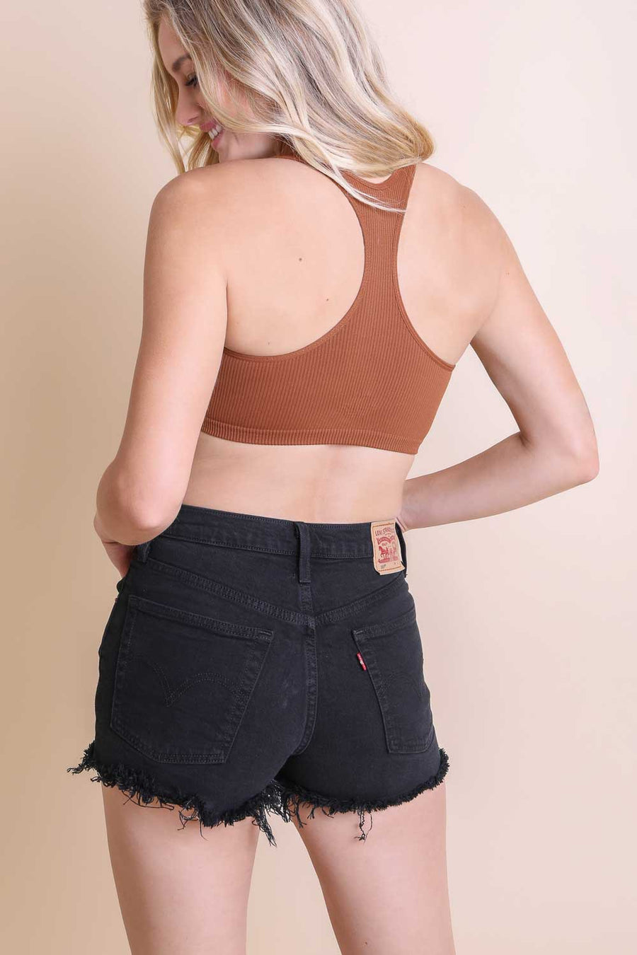 Ribbed Scoop Neck Bralette