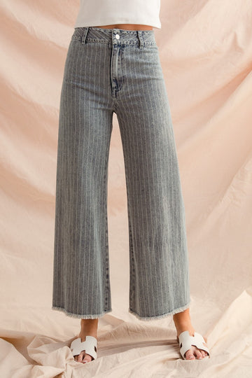 Washed Stripe Denim Pants