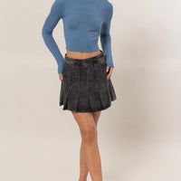 Ribbed Mock Neck Long Sleeve