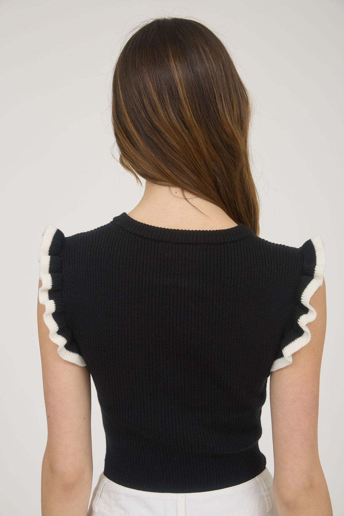 Knit Ruffle Sleeve Top