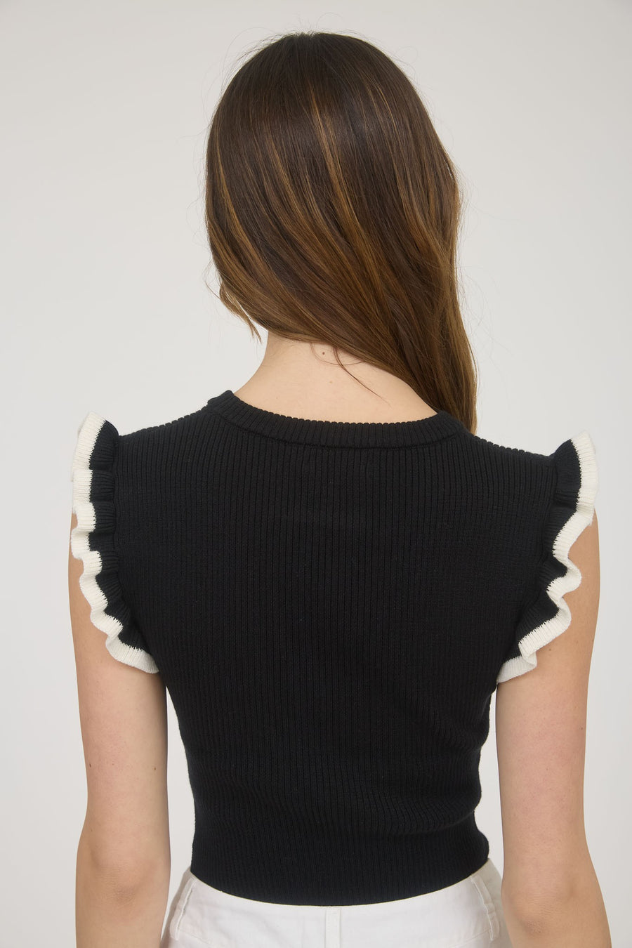 Knit Ruffle Sleeve Top