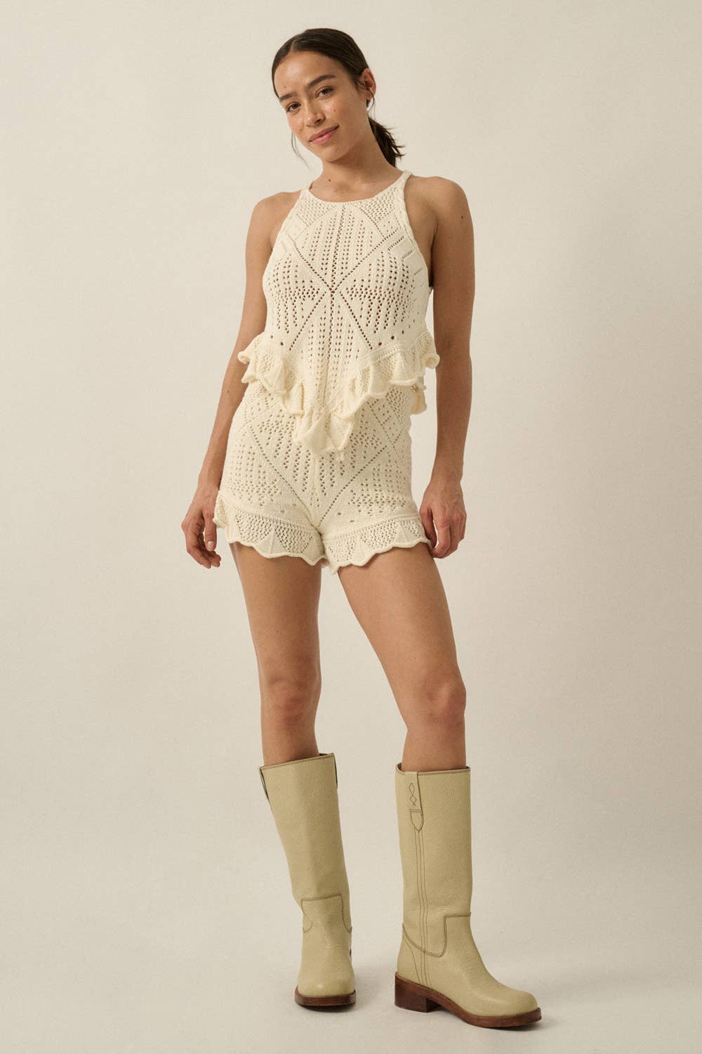 Pointelle Crochet Tank Top