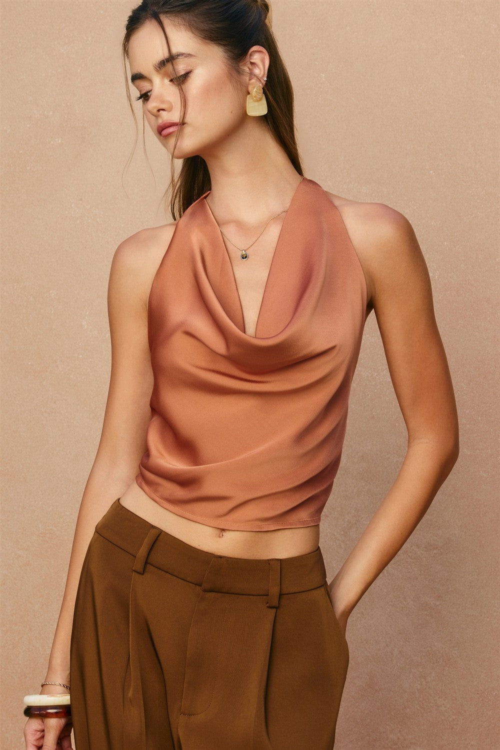 Satin Halter Neck Top