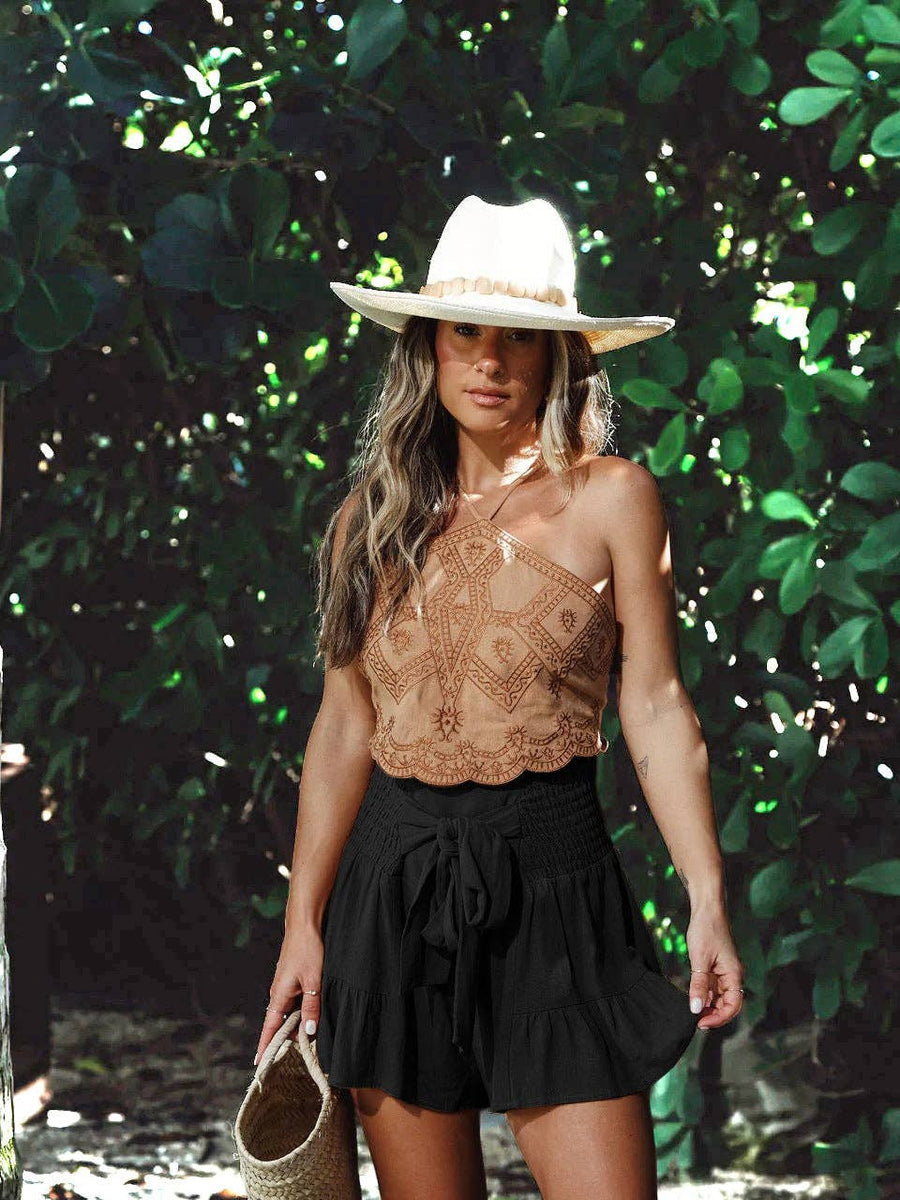 Tie Waist Ruffled Shorts