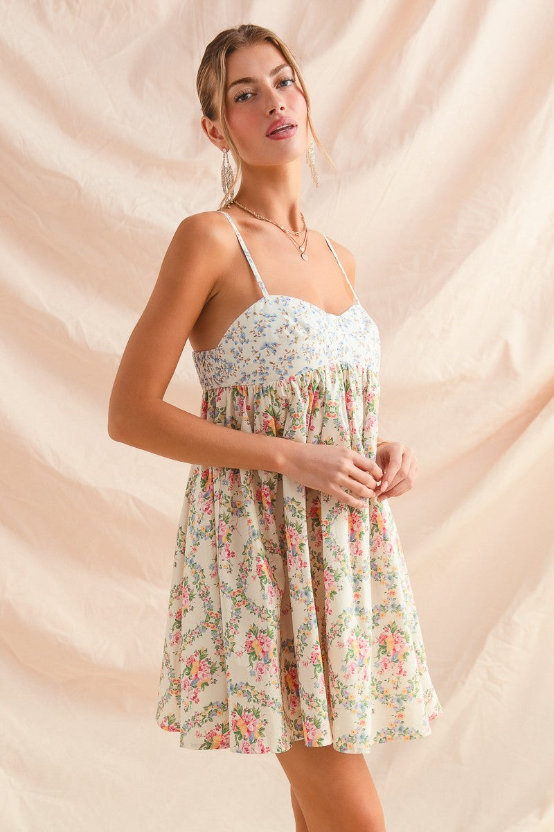 Mixed Floral Mini Dress