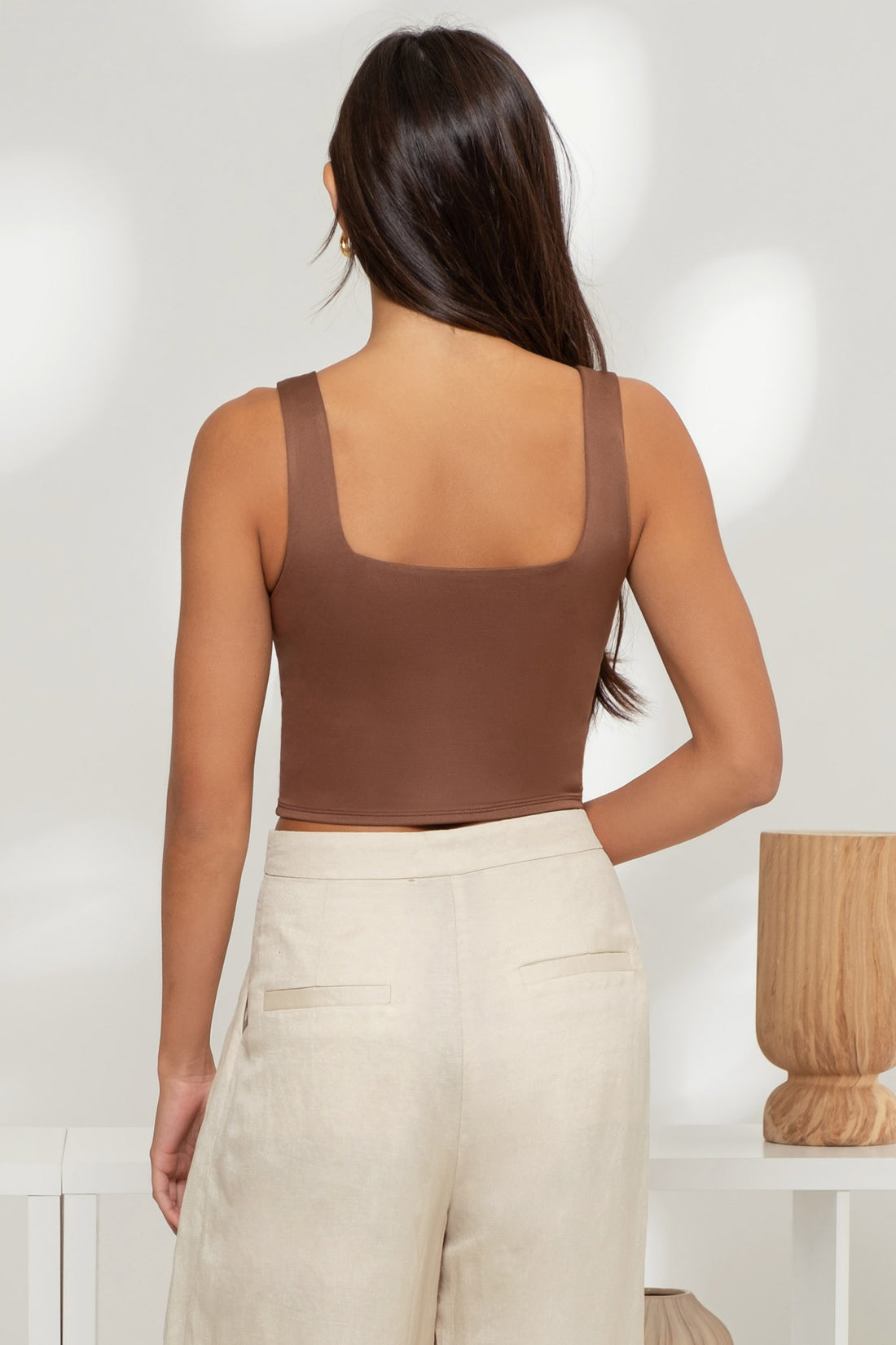 Reversible Square Neck Crop Top