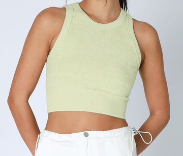Lace High Neck Crop