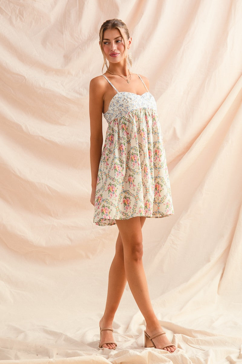 Mixed Floral Mini Dress