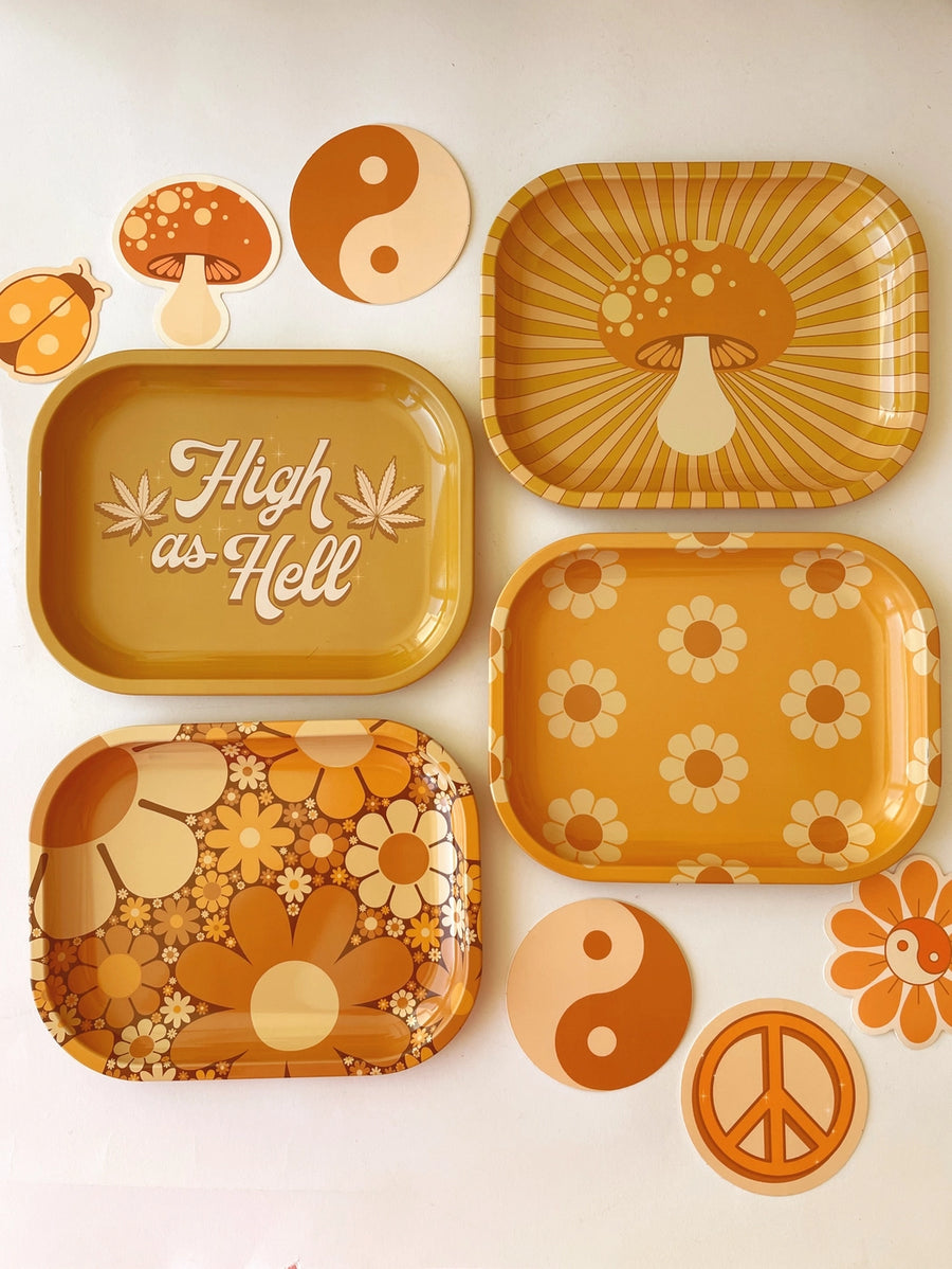 70s Floral Tray