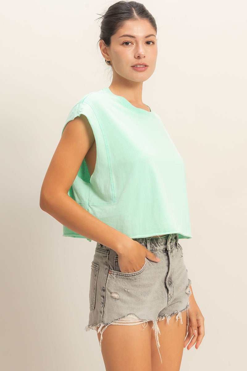 Crew Neck Body Cropped Top