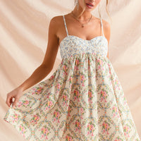 Mixed Floral Mini Dress