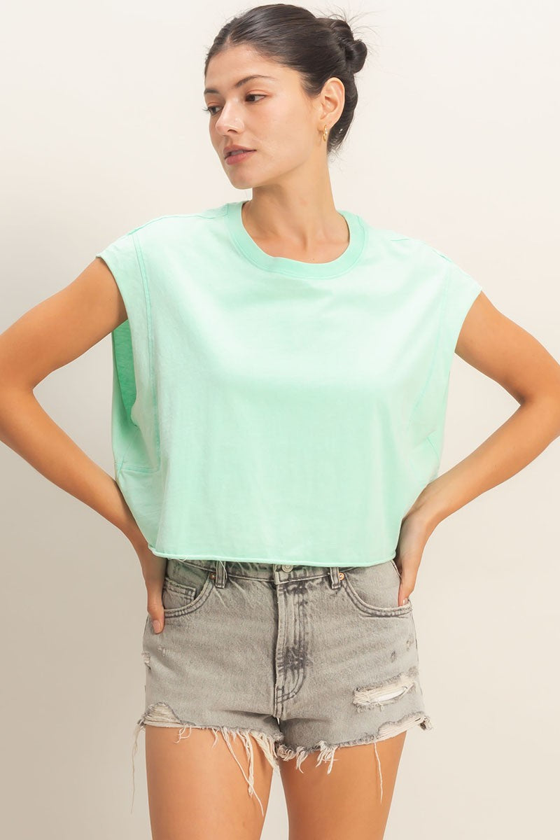 Crew Neck Body Cropped Top