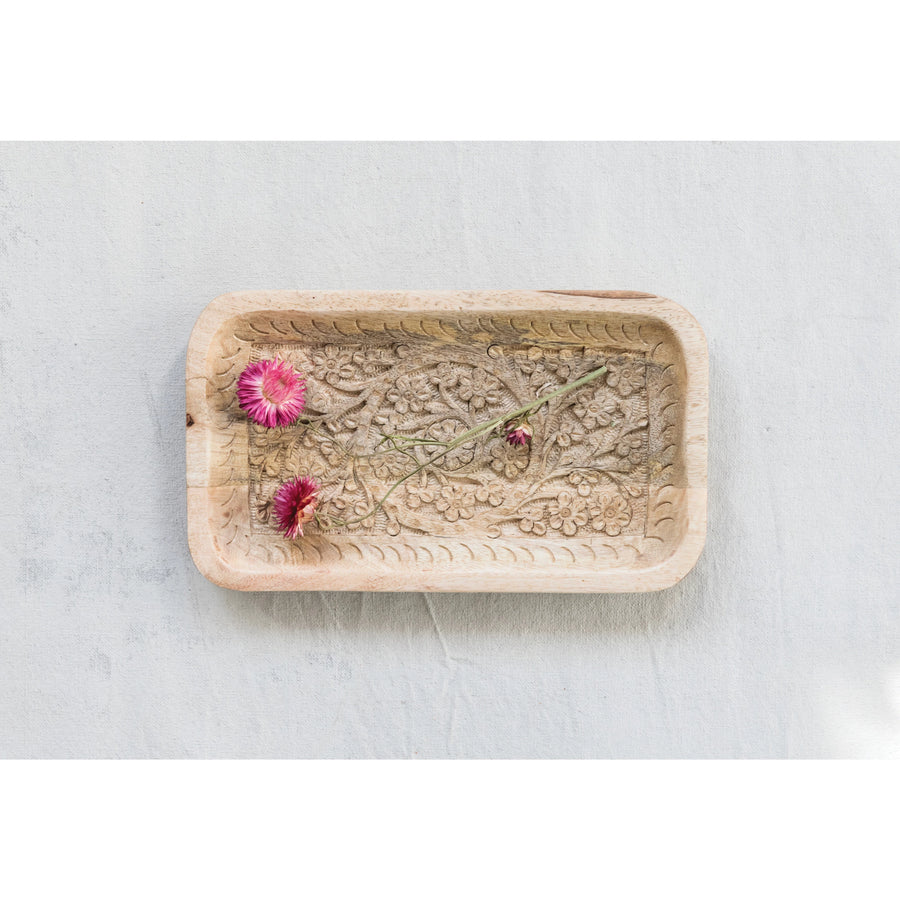 Hand Carved Mango Wood Tray