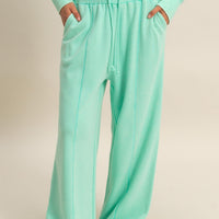 Acid Wash Wide-Leg Pants