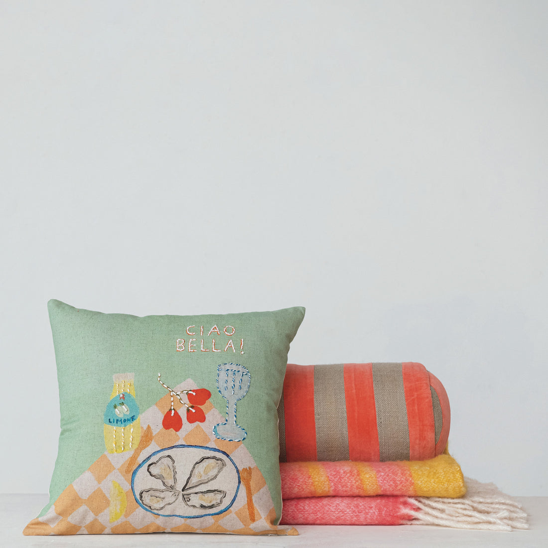 Velvet and Jute Pillow