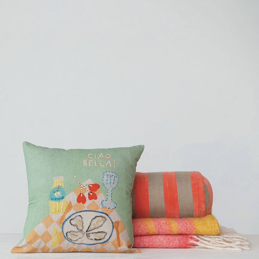 Velvet and Jute Pillow