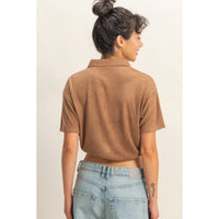 Collared Crop Top