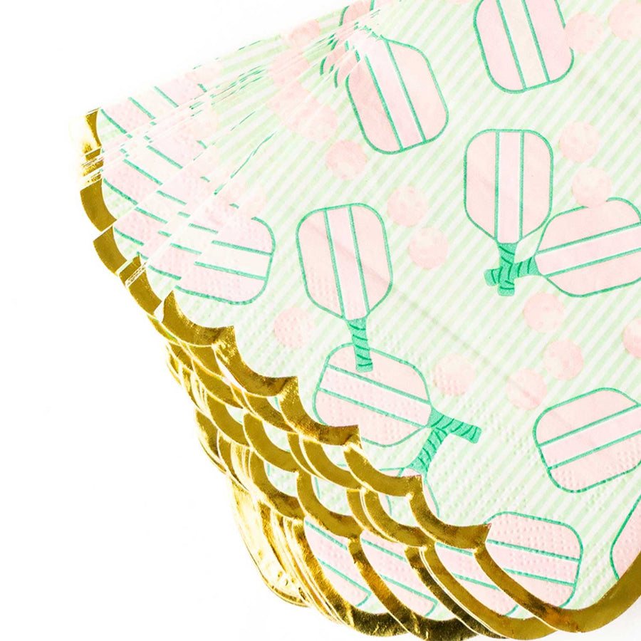Pickleball Stripe Beverage Napkins