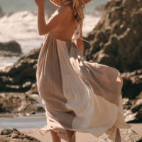 Colorblock Cotton Gauze Maxi