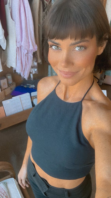 Midnight Linen Halter