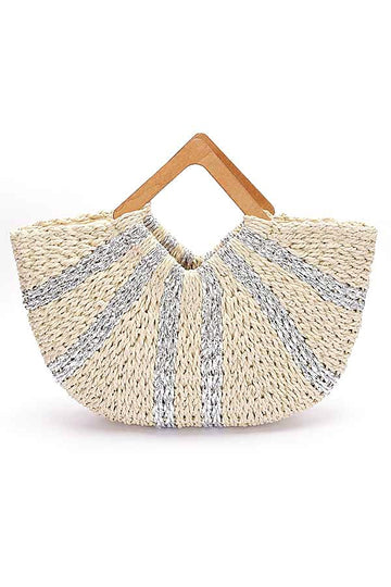 Metallic Straw Tote