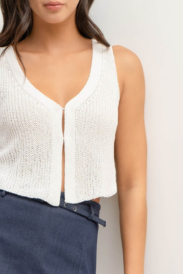 Front Hook Knit Sweater Vest