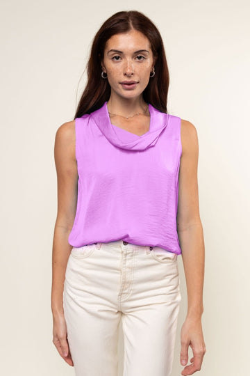 Cowl Neck Sleeveless Top