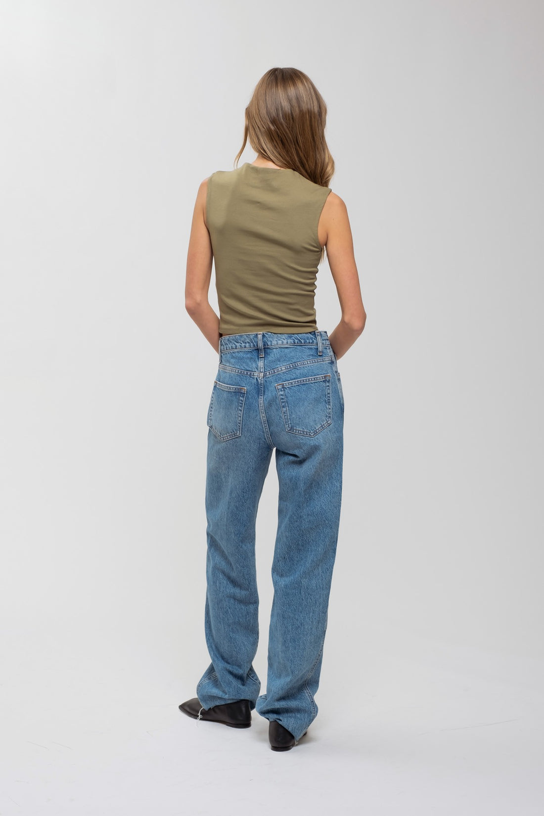 Mock Neck Sleeveless Crop