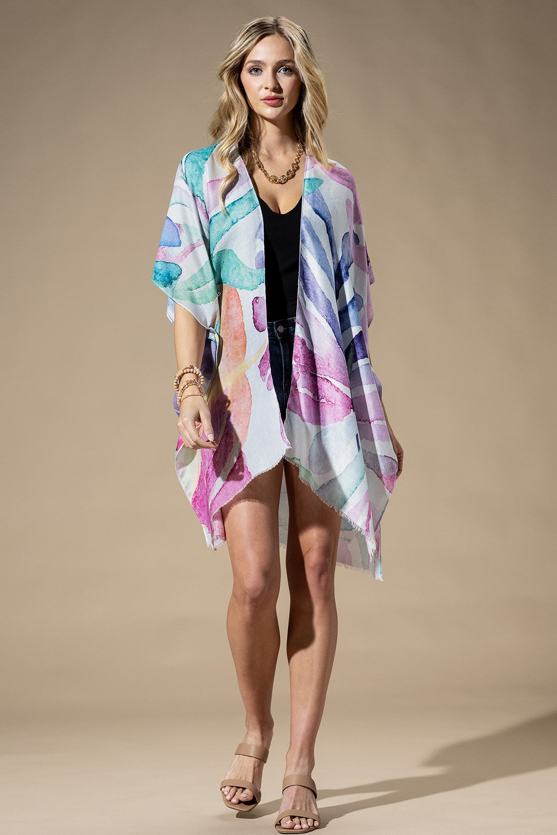 Watercolor Leaves Kimono
